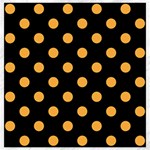 Polka Dots - Pastel Orange on Black Canvas 20  x 20 