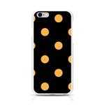 Polka Dots - Pastel Orange on Black Apple iPhone 6/6S Silicone Case (Transparent)