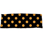 Polka Dots - Pastel Orange on Black Body Pillow Case (Dakimakura) (One Side)