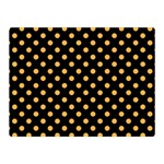 Polka Dots - Pastel Orange on Black Double Sided Flano Blanket (Mini)