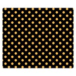 Polka Dots - Pastel Orange on Black Double Sided Flano Blanket (Small)
