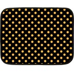 Polka Dots - Pastel Orange on Black Fleece Blanket (Mini)