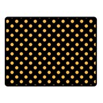 Polka Dots - Pastel Orange on Black Fleece Blanket (Small) (One Side)