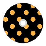 Polka Dots - Pastel Orange on Black CD Wall Clock