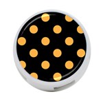 Polka Dots - Pastel Orange on Black 4-Port USB Hub (Two Sides)
