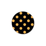 Polka Dots - Pastel Orange on Black Golf Ball Marker (4 pack)