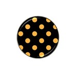 Polka Dots - Pastel Orange on Black Hat Clip Ball Marker (10 pack)
