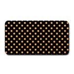 Polka Dots - Pastel Orange on Black Medium Bar Mat