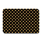 Polka Dots - Pastel Orange on Black Plate Mat