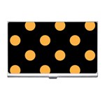 Polka Dots - Pastel Orange on Black Business Card Holder