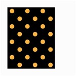 Polka Dots - Pastel Orange on Black Small Garden Flag (Two Sides)