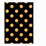 Polka Dots - Pastel Orange on Black Large Garden Flag (Two Sides)