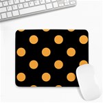Polka Dots - Pastel Orange on Black Small Mousepad