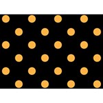 Polka Dots - Pastel Orange on Black Birthday Cake 3D Greeting Card (7x5)