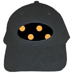 Polka Dots - Pastel Orange on Black Black Cap