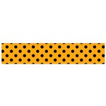 Polka Dots - Black on Dark Tangerine Orange Flano Scarf (Small)