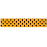 Polka Dots - Black on Dark Tangerine Orange Flano Scarf (Large)