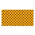 Polka Dots - Black on Dark Tangerine Orange Satin Shawl