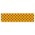 Polka Dots - Black on Dark Tangerine Orange Satin Scarf (Oblong)