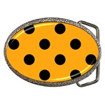 Polka Dots - Black on Dark Tangerine Orange Belt Buckle
