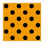 Polka Dots - Black on Dark Tangerine Orange Medium Glasses Cloth