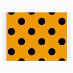 Polka Dots - Black on Dark Tangerine Orange Large Glasses Cloth