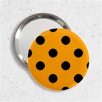 Polka Dots - Black on Dark Tangerine Orange 2.25  Handbag Mirror