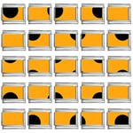 Polka Dots - Black on Dark Tangerine Orange 9mm Italian Charm (25 pack)