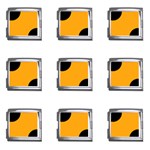 Polka Dots - Black on Dark Tangerine Orange Mega Link Italian Charm (9 pack)