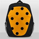 Polka Dots - Black on Dark Tangerine Orange Backpack Bag
