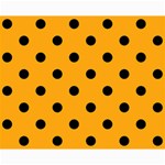 Polka Dots - Black on Dark Tangerine Orange Collage 8  x 10 