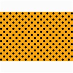 Polka Dots - Black on Dark Tangerine Orange Collage 12  x 18 