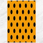 Polka Dots - Black on Dark Tangerine Orange Canvas 12  x 18 