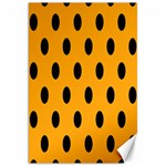 Polka Dots - Black on Dark Tangerine Orange Canvas 20  x 30 
