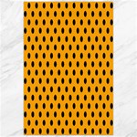 Polka Dots - Black on Dark Tangerine Orange Canvas 24  x 36 