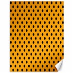 Polka Dots - Black on Dark Tangerine Orange Canvas 36  x 48 
