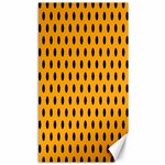Polka Dots - Black on Dark Tangerine Orange Canvas 40  x 72 
