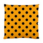 Polka Dots - Black on Dark Tangerine Orange Standard Cushion Case (One Side)