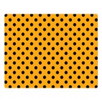 Polka Dots - Black on Dark Tangerine Orange Double Sided Flano Blanket (Large)