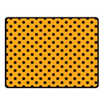 Polka Dots - Black on Dark Tangerine Orange Double Sided Fleece Blanket (Small) (Two Sides)