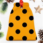 Polka Dots - Black on Dark Tangerine Orange Bell Ornament (Two Sides)