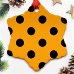 Polka Dots - Black on Dark Tangerine Orange Ornament (Snowflake)
