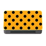 Polka Dots - Black on Dark Tangerine Orange Memory Card Reader with CF