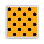 Polka Dots - Black on Dark Tangerine Orange Memory Card Reader with Storage (Square)