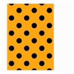 Polka Dots - Black on Dark Tangerine Orange Large Garden Flag (Two Sides)