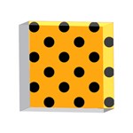 Polka Dots - Black on Dark Tangerine Orange 4 x 4  Acrylic Photo Block