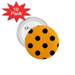Polka Dots - Black on Dark Tangerine Orange 1.75  Button (10 pack)