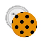 Polka Dots - Black on Dark Tangerine Orange 2.25  Button