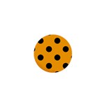 Polka Dots - Black on Dark Tangerine Orange 1  Mini Magnet