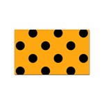 Polka Dots - Black on Dark Tangerine Orange Sticker Rectangular (10 pack)